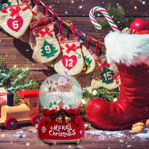 Christmas Snowflake Resin Snow Globe Music Box