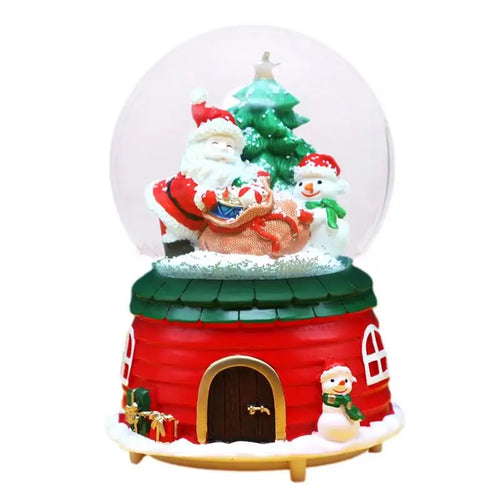 Christmas Snowflake Resin Snow Globe Music Box