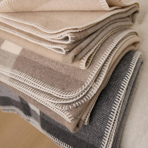 Inner Mongolian Winter 100% WOOL Throw Blanket Home Bedding Luxury Travel Soft Woven Cashmere Blanket - The Finishing Touch Decor