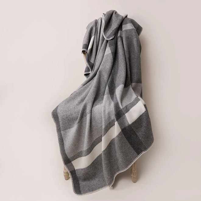 Inner Mongolian Winter 100% WOOL Throw Blanket Home Bedding Luxury Travel Soft Woven Cashmere Blanket - The Finishing Touch Decor