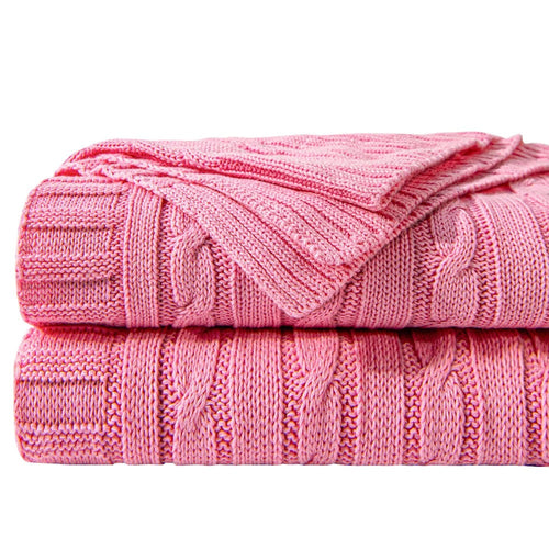 Egyptian 100% Cotton Soft Cable Knit Throw Blanket - The Finishing Touch Decor