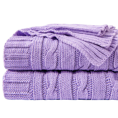 Egyptian 100% Cotton Soft Cable Knit Throw Blanket - The Finishing Touch Decor