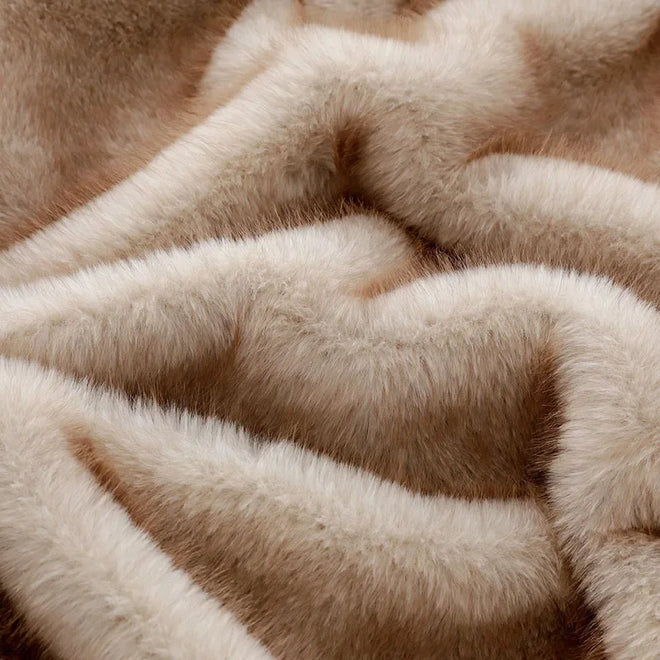 Thick Luxurious Faux Fox Fur Throw Blanket - The Finishing Touch Decor