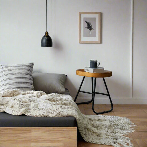 Chunky Knit Blanket Beige Soft Tassel Plaid Throw Blanket - The Finishing Touch Decor