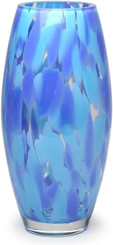 Colorful glass vase with confetti effect, hand blown Murano style art glass, used for flowers and room decoration - The Finishing Touch Decor