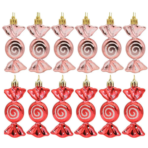 Metallic Candy Christmas Tree Ornaments - 6pcs