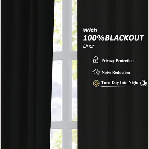 Linen Blend Full Blackout Pinch Pleated Curtains - The Finishing Touch Decor
