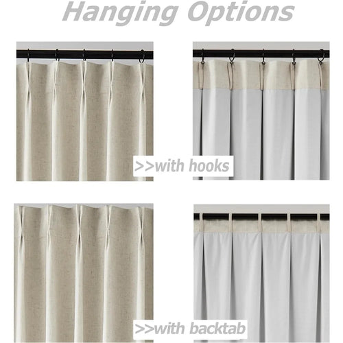 Linen Blend Full Blackout Pinch Pleated Curtains - The Finishing Touch Decor