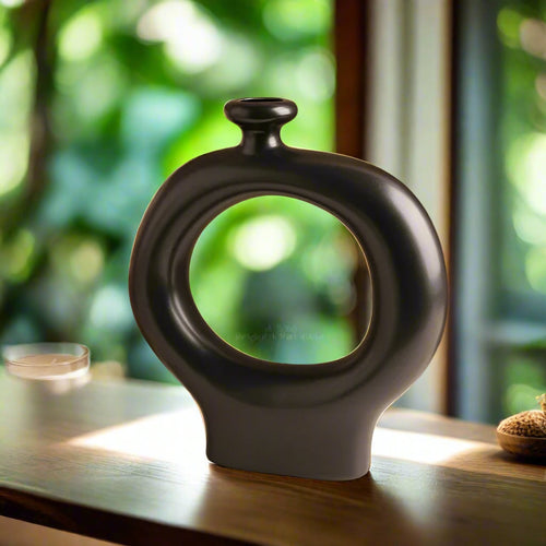 Zebra Stripes Pattern Ceramic Abstract Vase Set - The Finishing Touch Decor