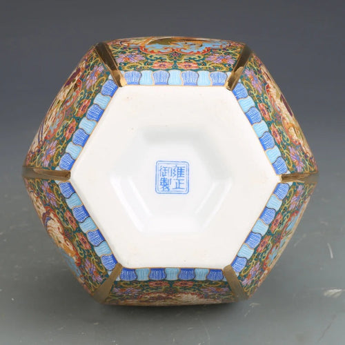 Traditional Porcelain Antiqued Handcrafted Krater Vase - The Finishing Touch Decor