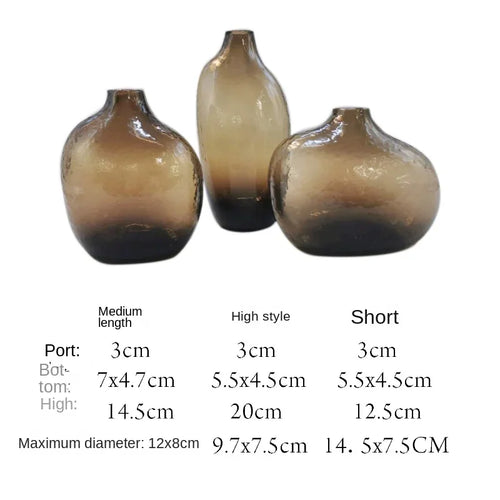 Irregular Small Mouth Hammered Glass Vase - The Finishing Touch Decor