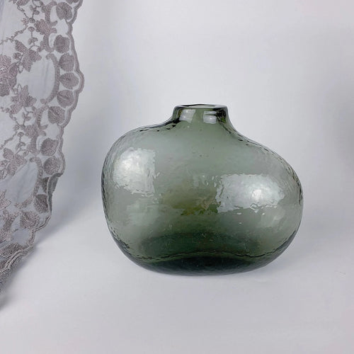 Irregular Small Mouth Hammered Glass Vase - The Finishing Touch Decor