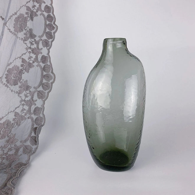 Irregular Small Mouth Hammered Glass Vase - The Finishing Touch Decor