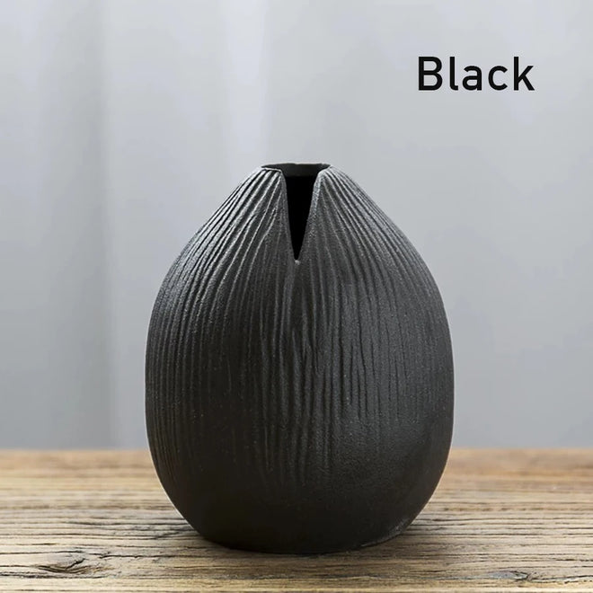 Ceramic Cave Stone Textured Acorn Vase - The Finishing Touch Decor