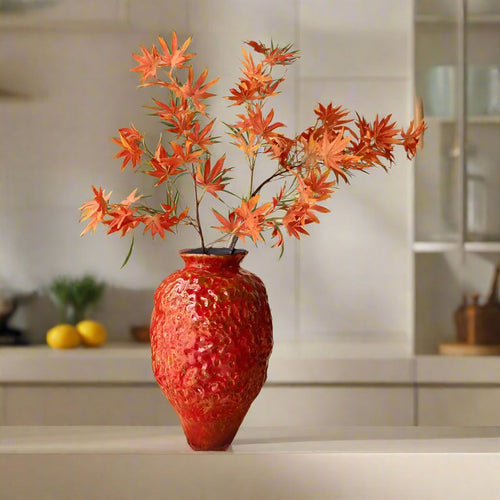 Red Wabi Sabi Aged Textured Ceramic Vases - The Finishing Touch Decor