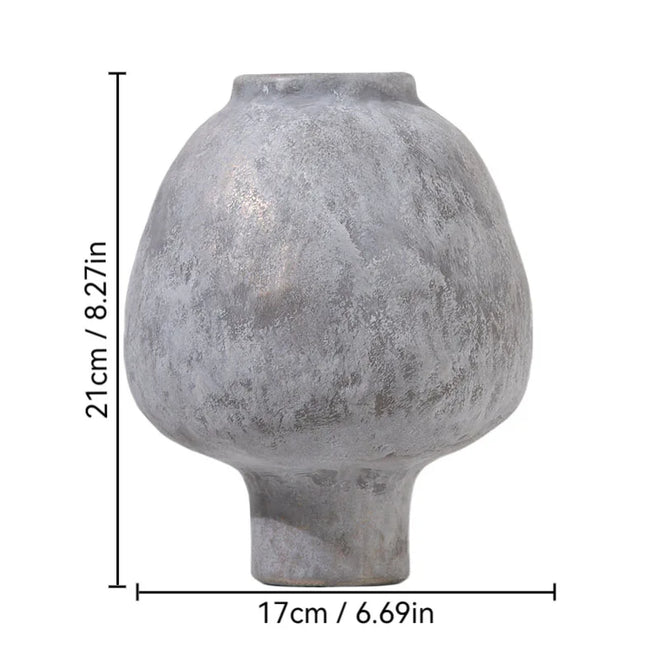 Ceramic Vase Hand Made Grain Crude Pottery Flower Vase Floral Arrangement Accessories Ceramic Handicraft Home Decoration