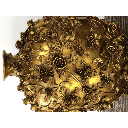 Golden Tea Rose and Vine Garden Jar Vase 20in - The Finishing Touch Decor