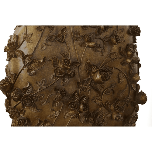 Golden Tea Rose and Vine Garden Jar Vase 20in - The Finishing Touch Decor