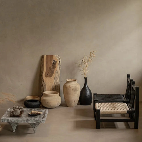 Wabi-sabi Seamless Solid Camphor Wood Large Vase - The Finishing Touch Decor