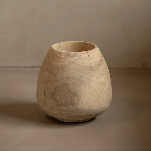 Wabi-sabi Seamless Solid Camphor Wood Large Vase - The Finishing Touch Decor