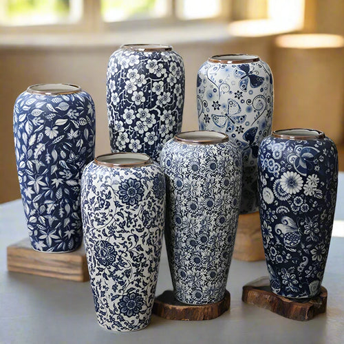 Blue & White Jingdezhen Porcelain Antique Vases - The Finishing Touch Decor