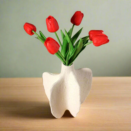 Off-White Ceramic Coral Texture Coastal Style Vase - The Finishing Touch Decor