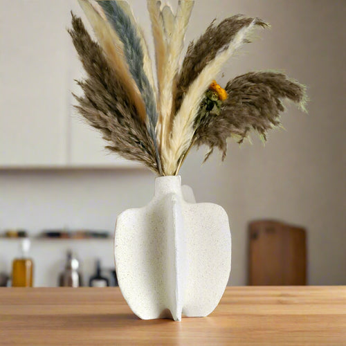 Off-White Ceramic Coral Texture Coastal Style Vase - The Finishing Touch Decor