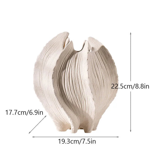 Off-White Ceramic Coral Texture Coastal Style Vase - The Finishing Touch Decor