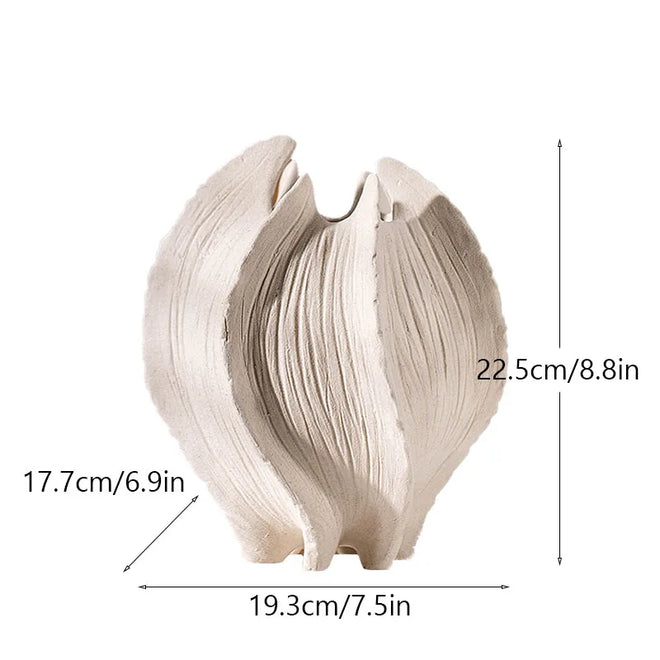 Off-White Ceramic Coral Texture Coastal Style Vase - The Finishing Touch Decor