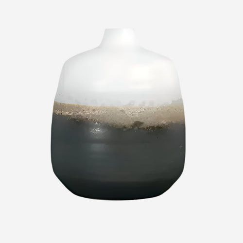 Eclectic Brown Ombre Reactive Glaze Ceramic Vase - The Finishing Touch Decor
