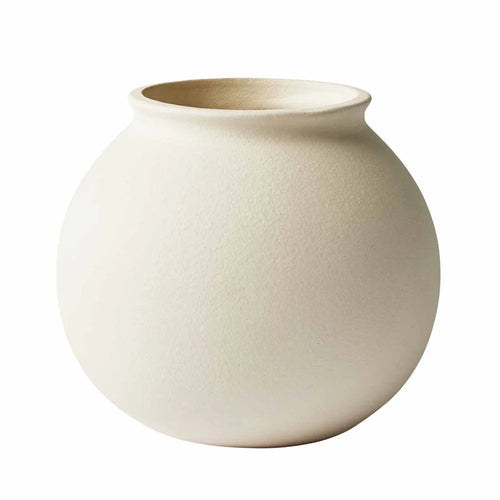 Round Matte Ceramic Cream Minimalist Vase - The Finishing Touch Decor