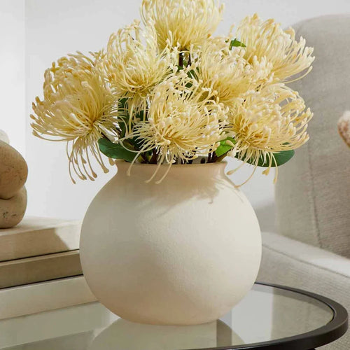Round Matte Ceramic Cream Minimalist Vase - The Finishing Touch Decor