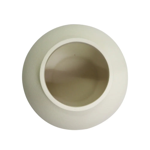Round Matte Ceramic Cream Minimalist Vase - The Finishing Touch Decor