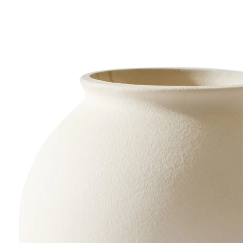 Round Matte Ceramic Cream Minimalist Vase - The Finishing Touch Decor