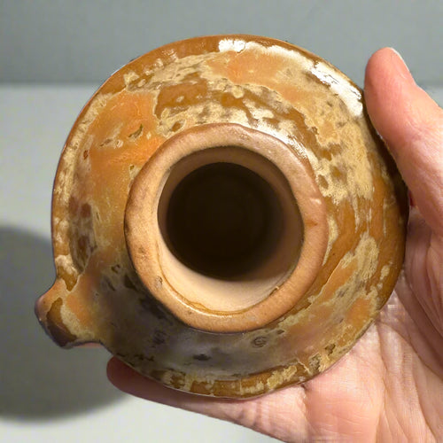 Mottled Aged Ceramic Pillar Candle Holder - The Finishing Touch Decor