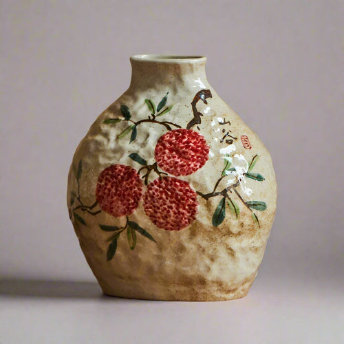 Chinese Hand-painted Floral Ceramic Pottery Flower Vase - The Finishing Touch Decor