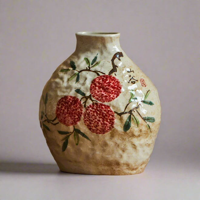 Chinese Hand-painted Floral Ceramic Pottery Flower Vase - The Finishing Touch Decor