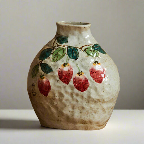 Chinese Hand-painted Floral Ceramic Pottery Flower Vase - The Finishing Touch Decor