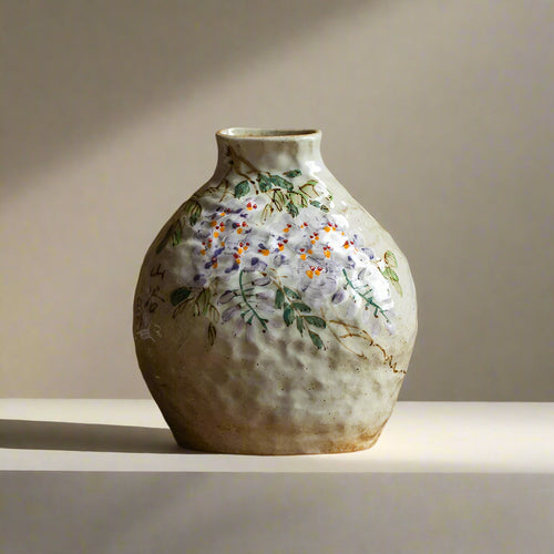 Chinese Hand-painted Floral Ceramic Pottery Flower Vase - The Finishing Touch Decor