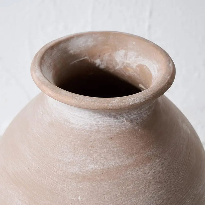 Rustic Farmhouse Whitewash Terracotta Vase - The Finishing Touch Decor