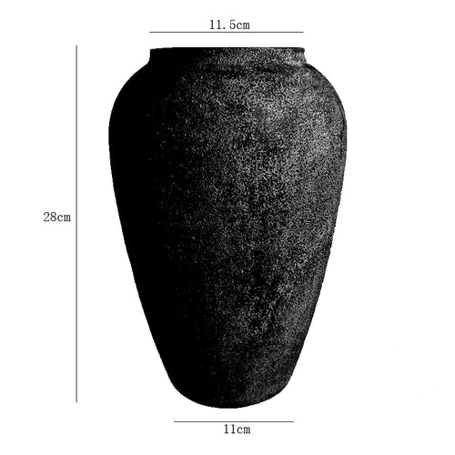 Matte Black Metal Vase, Ideal for Dried Flowers Gift for Wedding Home Spa Votive Candle Gardens Home Living Room Decoration Home - The Finishing Touch Decor