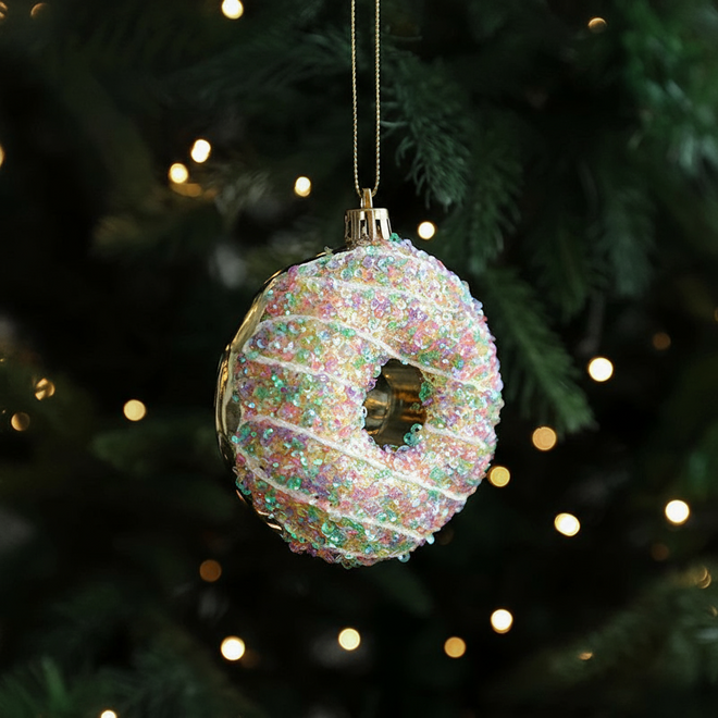 Gold & Sparkle Acrylic Pop Art Christmas Tree Ornaments