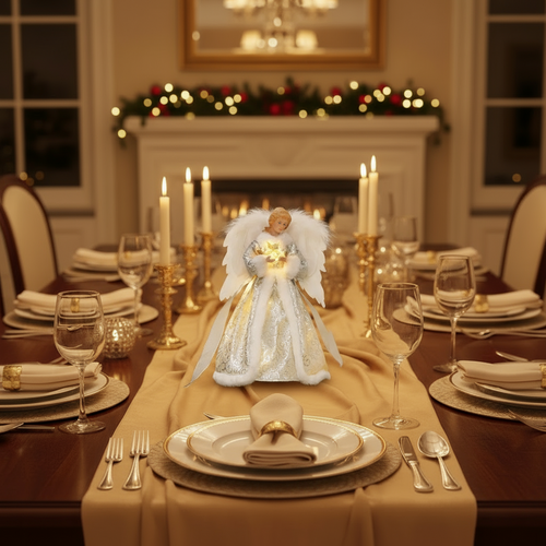 Christmas Angel Tree Topper with 8 Lights Modes