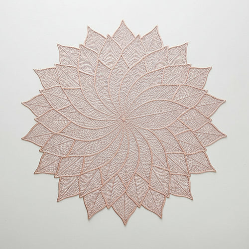 Holiday Metallic Flower Round Table Placemat