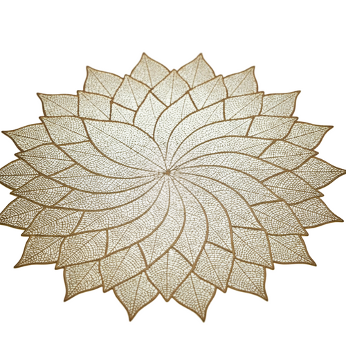 Holiday Metallic Flower Round Table Placemat