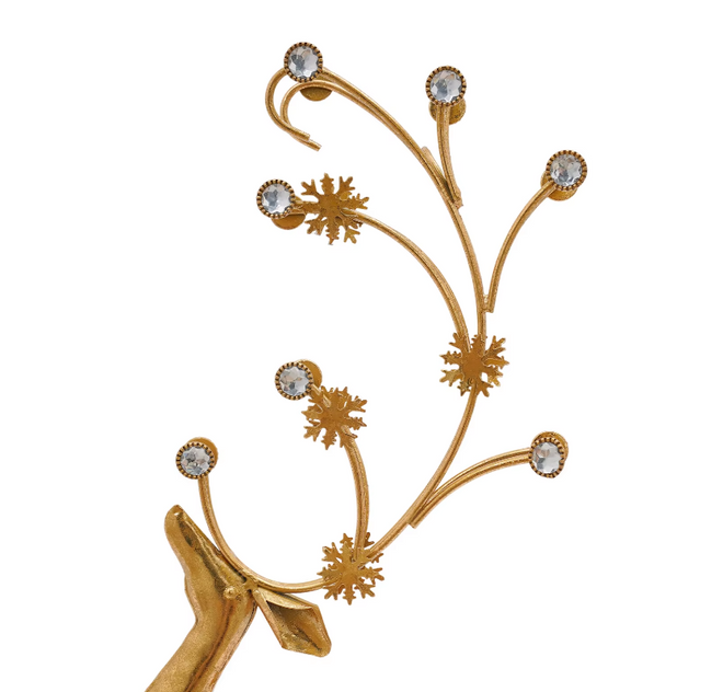 Gold & Rhinestone Tall 3.5ft Reindeer Statue