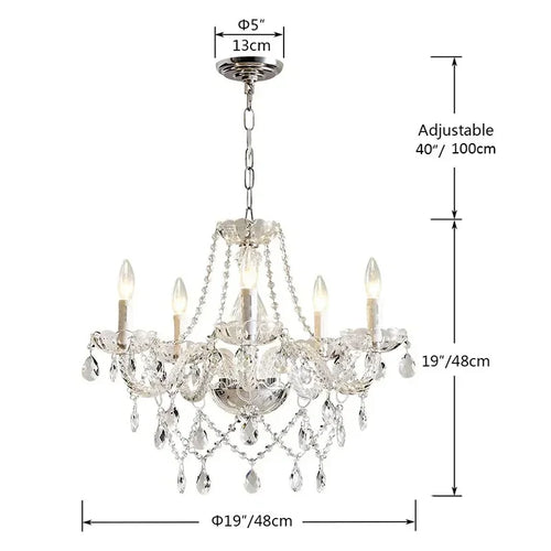 Glam Crystal Pendant Iron Chandelier/Sconce Lighting - The Finishing Touch Decor