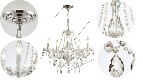 Glam Crystal Pendant Iron Chandelier/Sconce Lighting - The Finishing Touch Decor