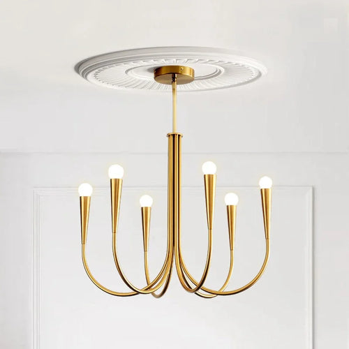 Metal Branch Gold French American Retro Pendant Chandelier - The Finishing Touch Decor