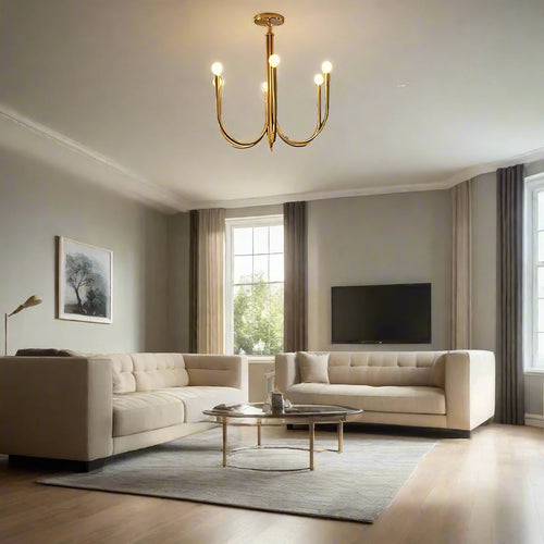 Metal Branch Gold French American Retro Pendant Chandelier - The Finishing Touch Decor